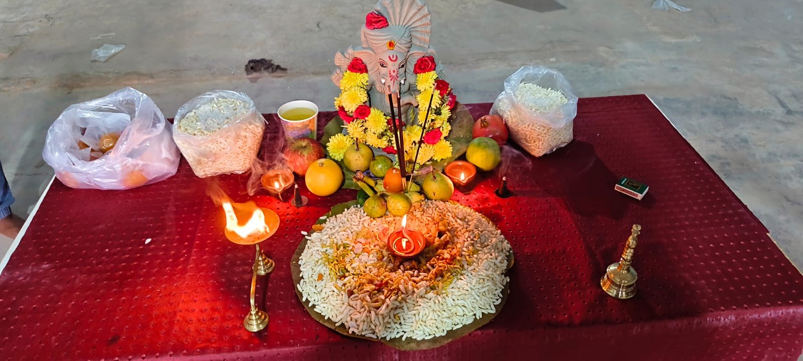 Traditional pooja ceremony at the Sri Annamalayar Transport & Logistics office opening